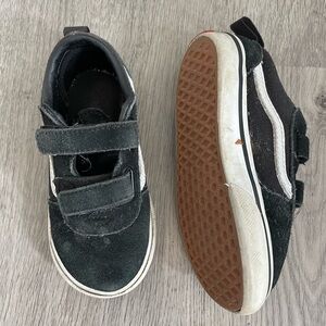 Vans Kids Black and White Velcro Sneakers Toddler Boy size 8.0